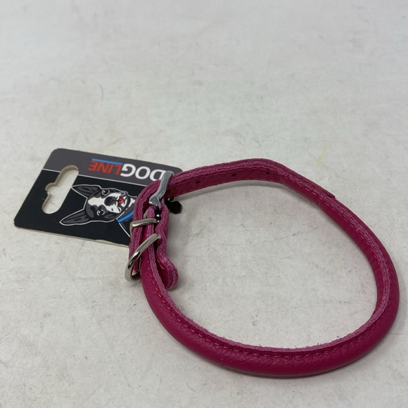 NWT Dogline Group Rounded Pink LeatherDog Collar - Picture 2 of 6